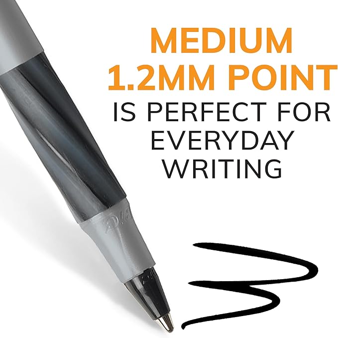 BIC Round Stic Grip Xtra Comfort Red Ballpoint Pens, Medium Point (1.2mm), 12-Count Pack, Excellent Writing Pens With Soft Grip for Superb Comfort and Control