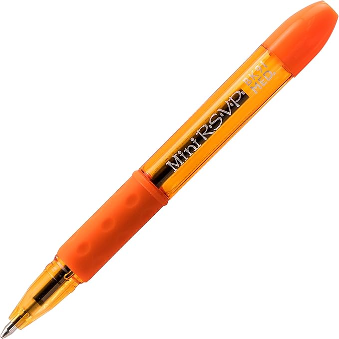 Pentel RSVP Mini Ballpoint Pen, (1.0mm) Medium Line, Orange Ink, 12 pack (BK91MNF-F)