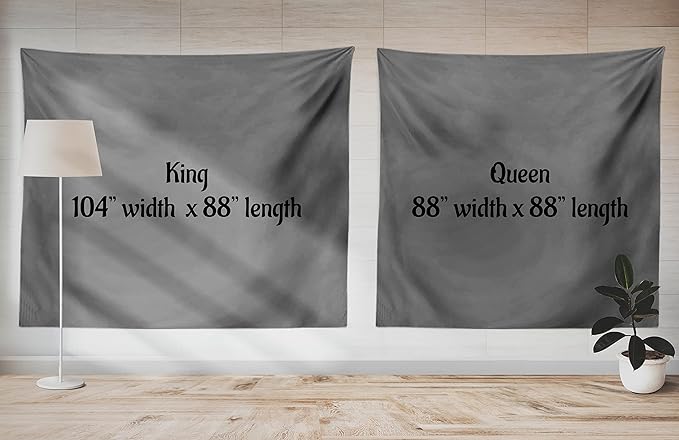 Ambesonne Purple Tapestry Queen Size, Dried Tree with Mushrooms in Lilac Color Palette and Huge Seahorse Prints, Wall Hanging Bedspread Bed Cover Wall Decor, 88" X 88", Mauve and Lavender