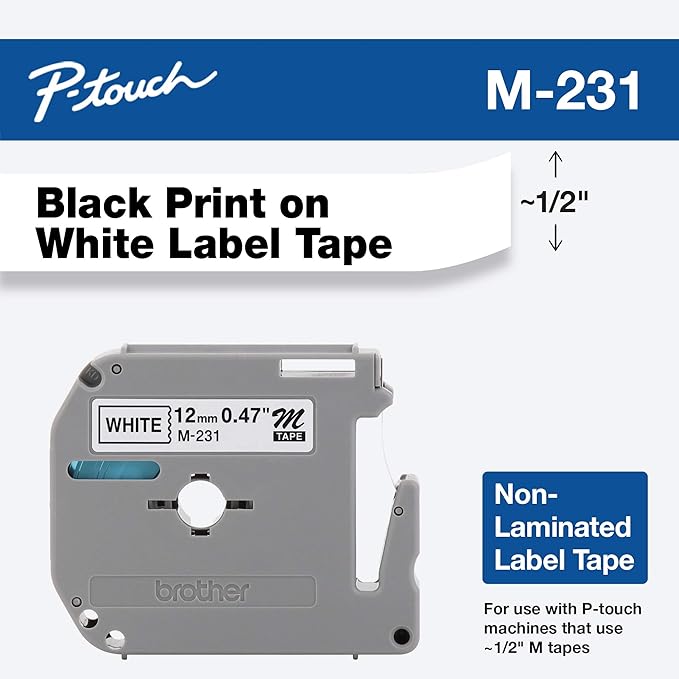 Brother M231 1/2in Labeling Tape