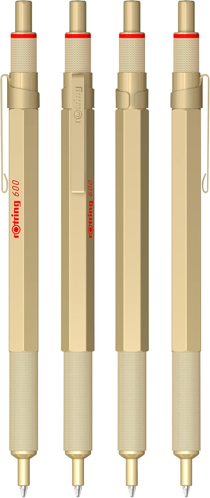Rotring 600 Metallic Ballpoint Pen | Medium Point | Black Ink | Gold Barrel | Refillable | 1 Count