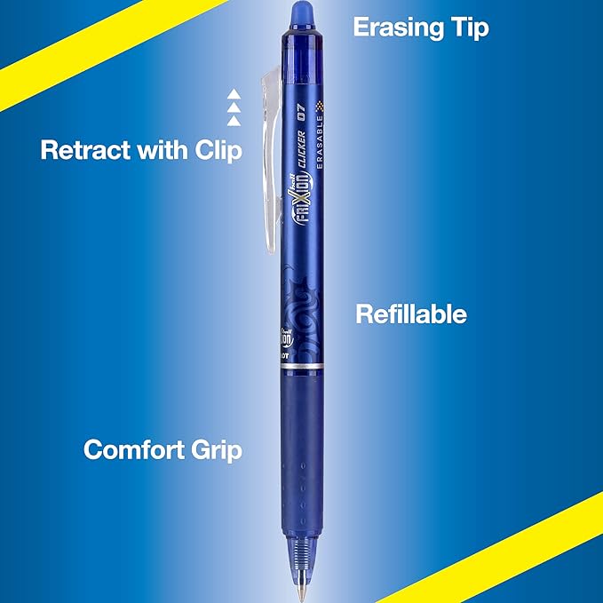 Pilot FriXion Erasable Gel Pens, Fine Point 0.7 mm Erasable Pens, Pack of 15 Assorted Colors