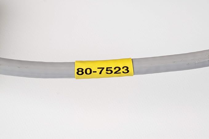 Brady Authentic (M21-187-C-342-YL) PermaSleeve Heat Shrink Tubing for Control and Electrical Panels, Wire Harness, BlackonYellow-For M210, M210-LAB, M211, BMP21-PLUS and BMP21-LAB Printers, .335"W 7'L