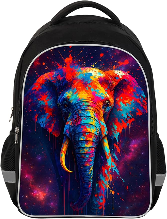 School Backpack for Boys 17" Boys Backpack for Kids Children Teens Elementary Middle School - Students Bookbag Ages 6-18 Travel Back Pack Elephant