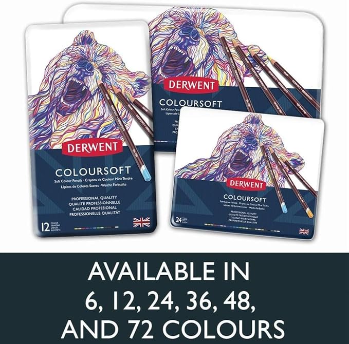 Derwent Colorsoft Pencils, 4mm Core, Metal Tin, 36 Count (0701028)