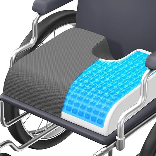 TranquilMoments Seat Cushion, Gel Wheelchair Seat Cushion，Ergonomic Chair Cushions for Office Chairs & Car, Relieve Sciatica, Back and Tailbone Pain, Removable Cover & Non - Slip Bottom, Grey