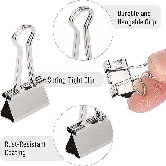 Mr. Pen- Small Binder Clips, 50 pcs, 0.75", Small Size, Silver Metal Binder Paper Clips, Paper Clamps for Office Supplies, Home, School, Business, Document Organizing