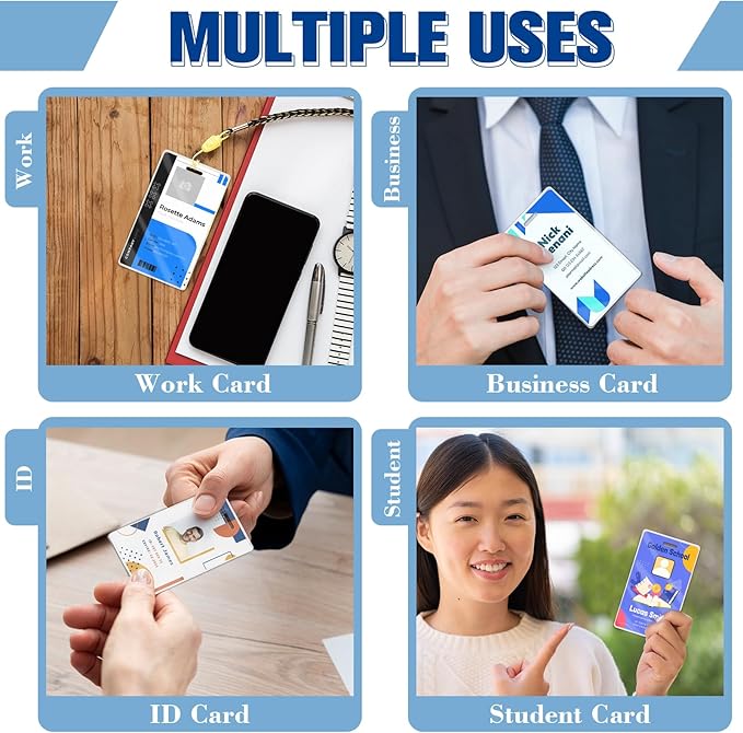 1000 Pack 5mil 2.5" x 4.2" Thermal Laminating Pouches Badge Laminate Pouches Clear Laminated Luggage Tags Printable Laminator Pouches for Business Permits Cards