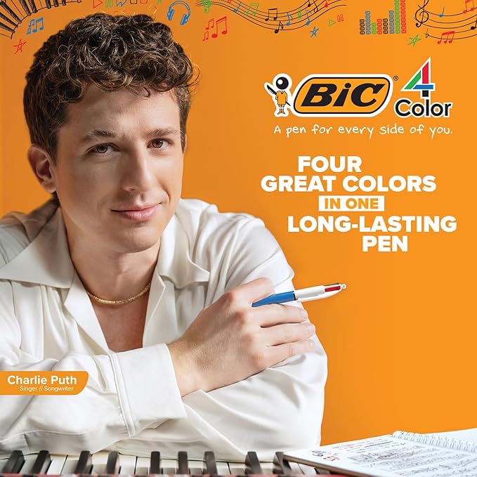 BIC 4-Color Original Retractable Ball Pens, Versatile 1.0mm Medium Point, Long-Lasting Ink, Great Gift Idea, 3-Count in Assorted Colors, (Pack of 2)