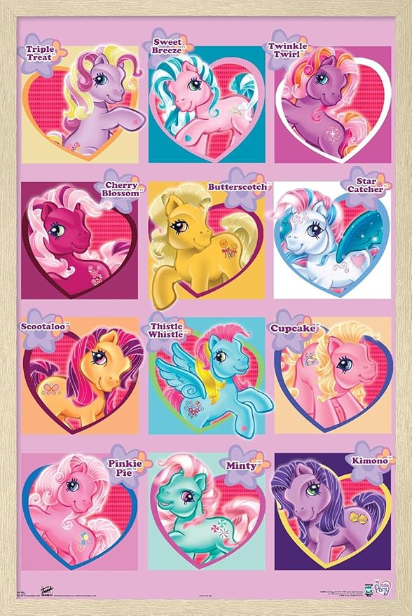 Hasbro My Little Pony - Chart Wall Poster, 34L" x 22.4W", Blonde Framed Version