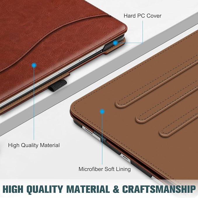 Fintie Case for Samsung Galaxy Tab S10 Lite/ S10 FE/ S9 FE 5G 10.9 Inch/Tab S9 11 Inch with S Pen Holder, Multi-Angle Viewing Protective Cover with Pocket, Auto Sleep/Wake, Brown