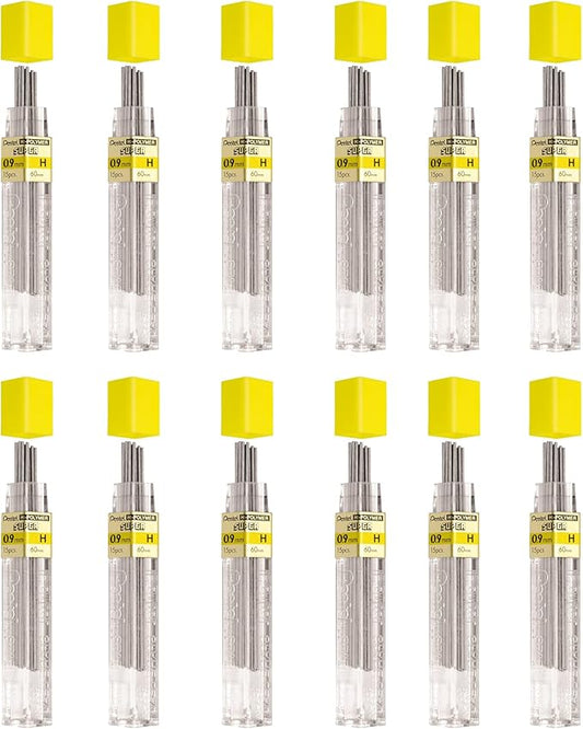 Pentel Super Hi-Polymer Lead Refill, 0.9mm Thick, H, 180 Pieces of Lead (50-9-H)