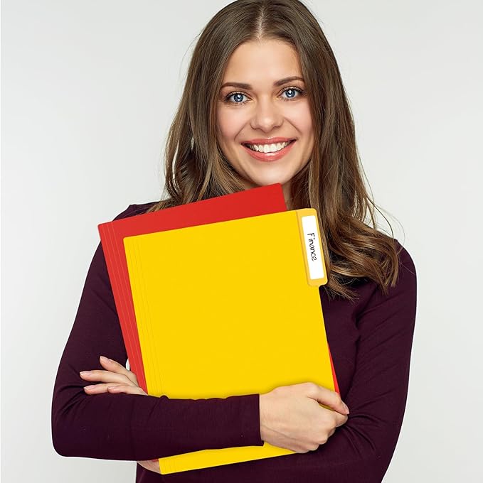 EOOUT 30pcs Colored File Folders, 9'' x 11.6'' Manilla Folders, Plastic File Folders, 3 Tab Poly Folder, 6 Colors with 40pcs Erasable Category Labels, for School and Office Supplies