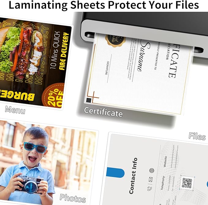 Thermal Laminating Sheets, 9” x 11.5” Laminating Sheets, 3 Mil Thickness Clear Laminating Pouches, Compatible Thermal Laminators, 100 Packs.