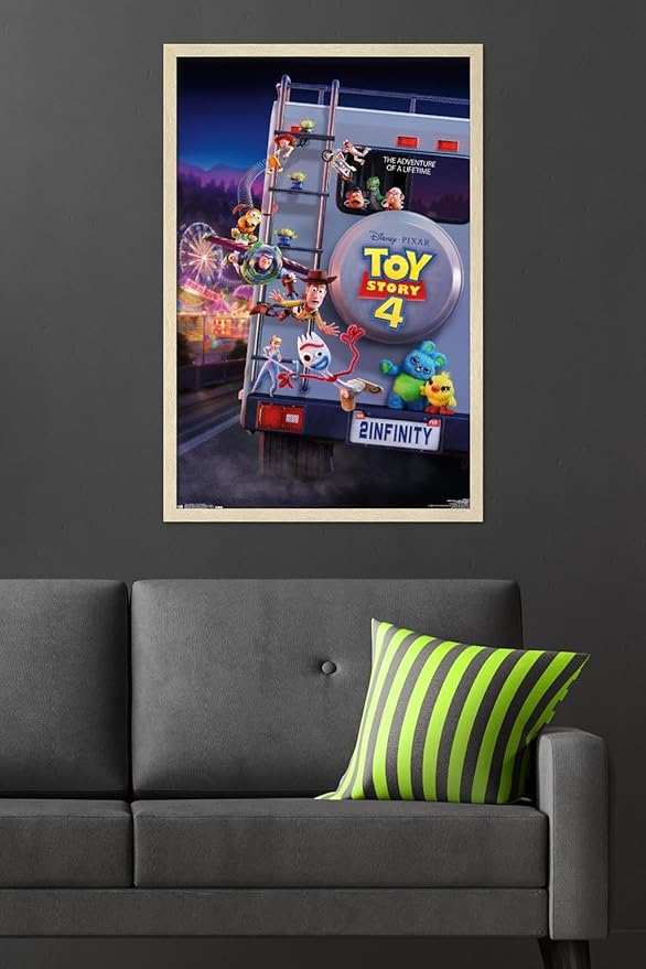 Trends International Disney Pixar Toy Story 4 - Final One Sheet Wall Poster, 34L x 22.4W, Blonde Framed Version