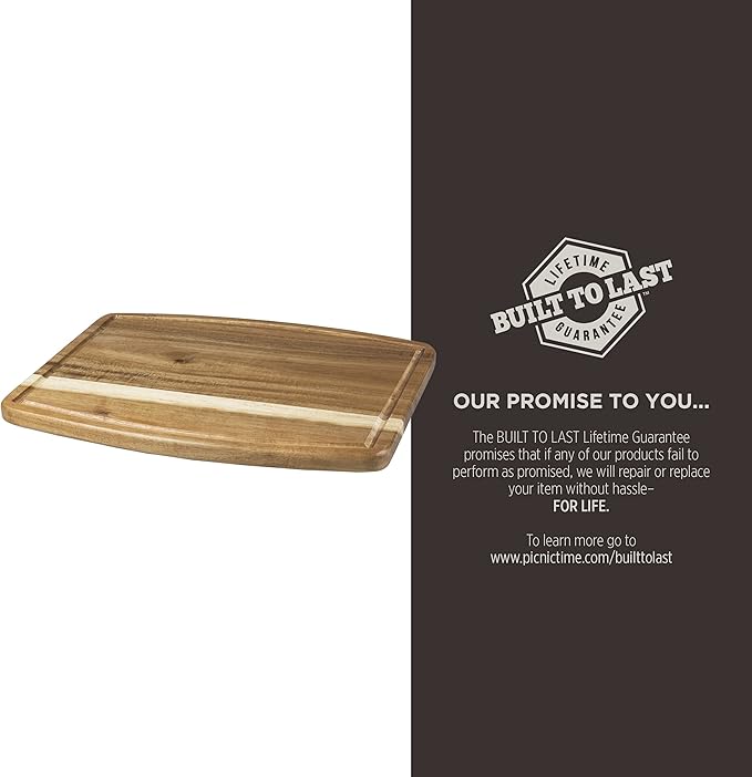 PICNIC TIME Disney Haunted Mansion Dearly Departed Ovale Acacia Cutting Board Serving Board Charcuterie Cheese Board with Juice Groove Spooky Kitchen Decor Gift, (Acacia Wood)