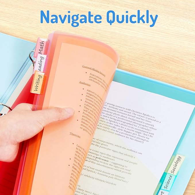 Forvencer 8 Count Dividers for 3 Ring Binder, Binder Dividers with Pocket for US Letter Size, Binder Dividers with Tabs for School Office and Home Organization, Multicolor, 1 Set