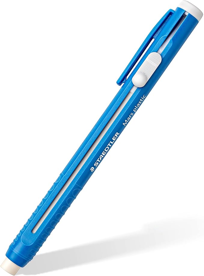 Staedtler Mars plastic Eraser Holder, retractable Stick Eraser with pen body, includes premium quality eraser, 528 50