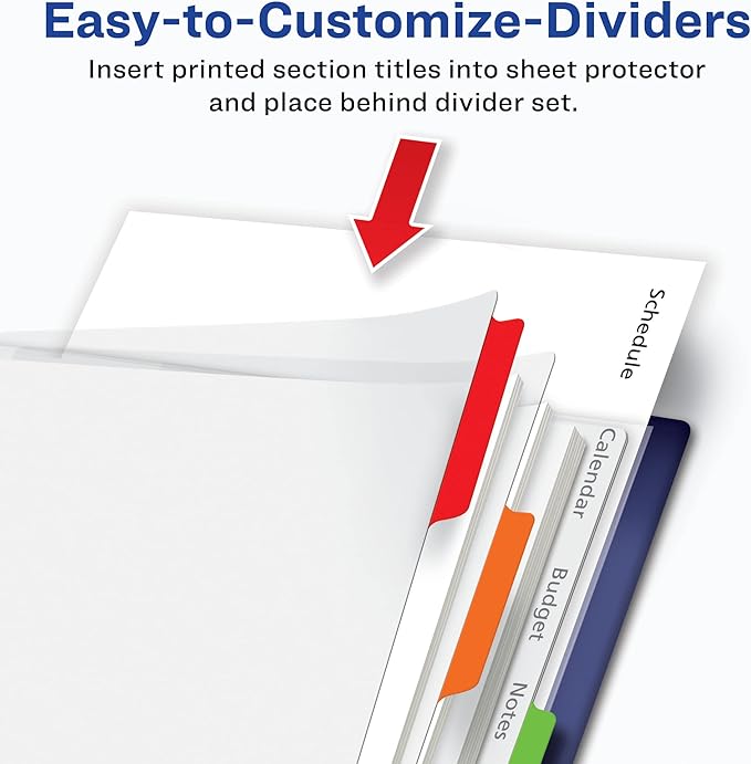 AVERY Clear Easy View Durable Plastic Dividers, 5 Tabs (16740),Multicolor (Pack of 2)