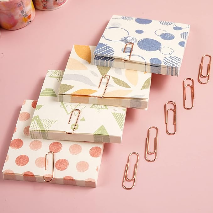 97 PCS Office Supplies for Women, Paper Clips, Binder Clips and Push Pins Set, Paperclips Thumb Tacks School and Home Desk Supplies, Desk Organized (Rose Gold)