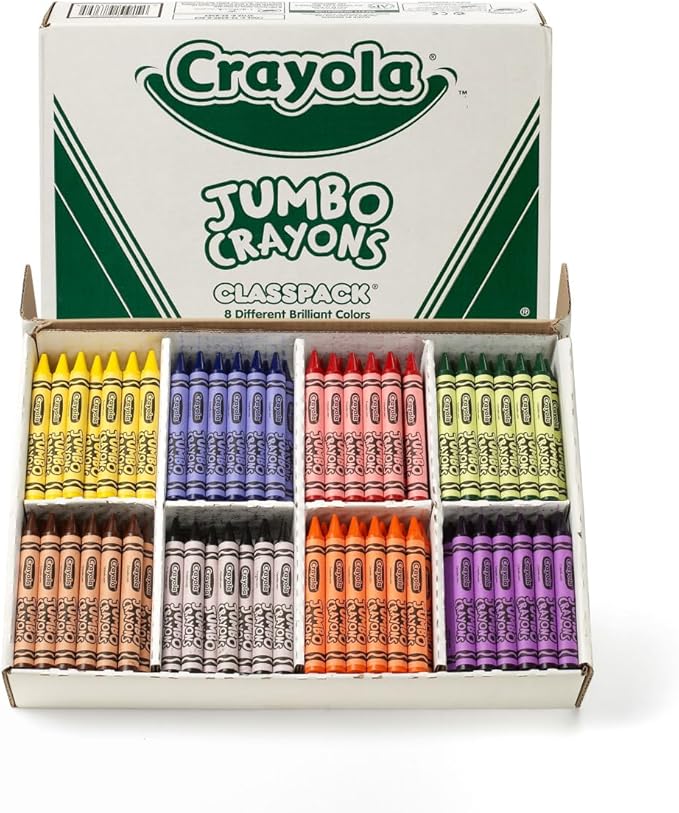 Crayola Jumbo Crayons Classpack (200ct), Large Toddler Crayons, Bulk School Supplies, Essential Preschool & Kindergarten Art Supplies for Teachers