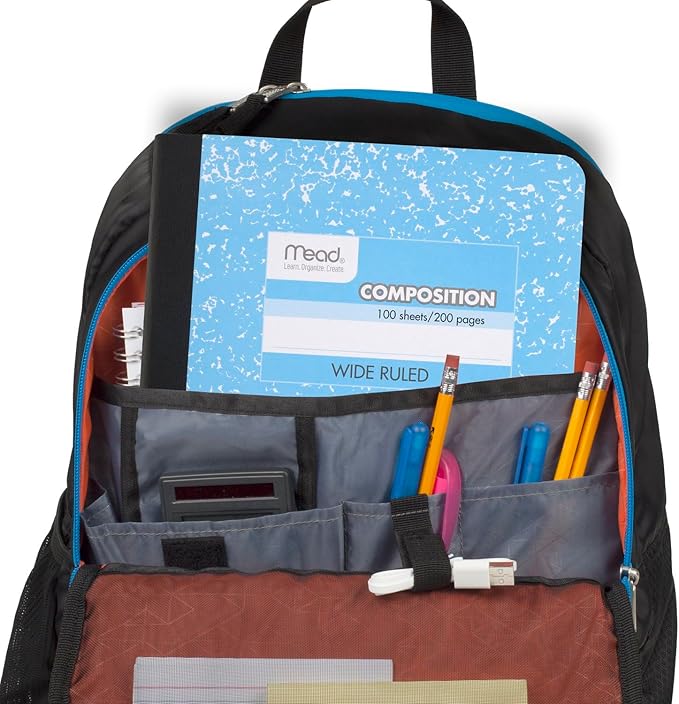 Mead Composition Notebook, 6 Pack, Wide Ruled Paper, 7-1/2" x 9-3/4", 100 Sheets per Comp Book, Assorted Colors (950054-ECM)