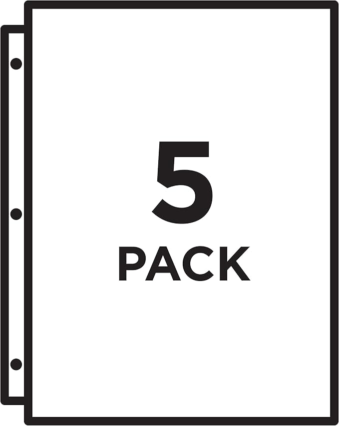 Avery Binder Pockets for 3 Ring Binders, Assorted Colors, Fits 8.5" x 11" Documents, Acid-Free and Archival-Safe, 5 Folders Total (75254)