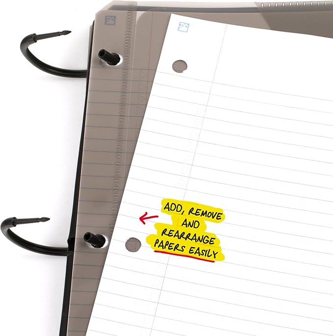 Five Star Flex Refillable Notebook + Study App, College Ruled Paper and 1-1/2 Inch TechLock Ring Binder with Pockets, Tabs and Dividers, 300 Sheet Capacity, White (29324AE2) (Pack of 6)