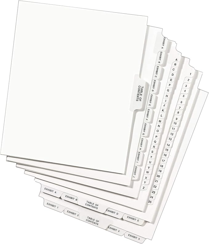 Avery Legal Dividers, Standard Collated Sets, 101-125 Tab Set (01334), White (Pack of 2)