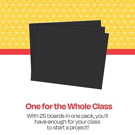 School Smart Railroad Poster Board Paper, 22 x 28 Inches, 6-Ply, Black, Pack of 25