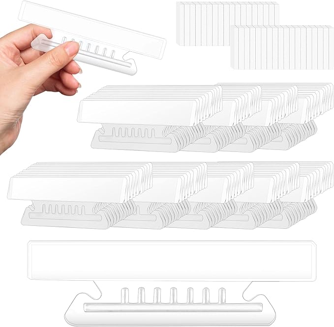 200 Pieces 4 Inch Clear Hanging Folder Tabs Hanging File Folders Tabs File Folder Tabs for 3.5 Inch Hanging Folder Tabs and Inserts Clear Plastic Tabs for Office and Home Hanging File Folder