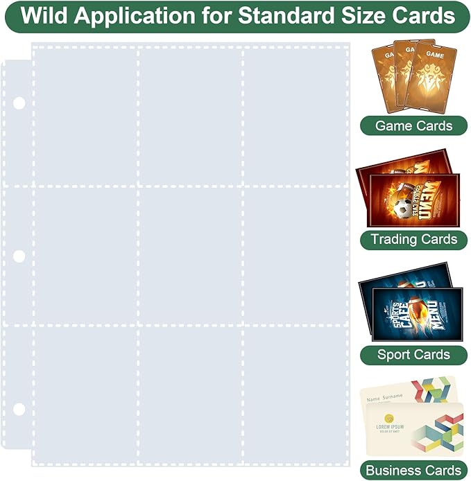 900 Pockets Trading Card Binder, PU Cover Zipper Card Collection Album, Sturdy Card Folder Holder for MTG, TCG, Game Cards, Sports Cards