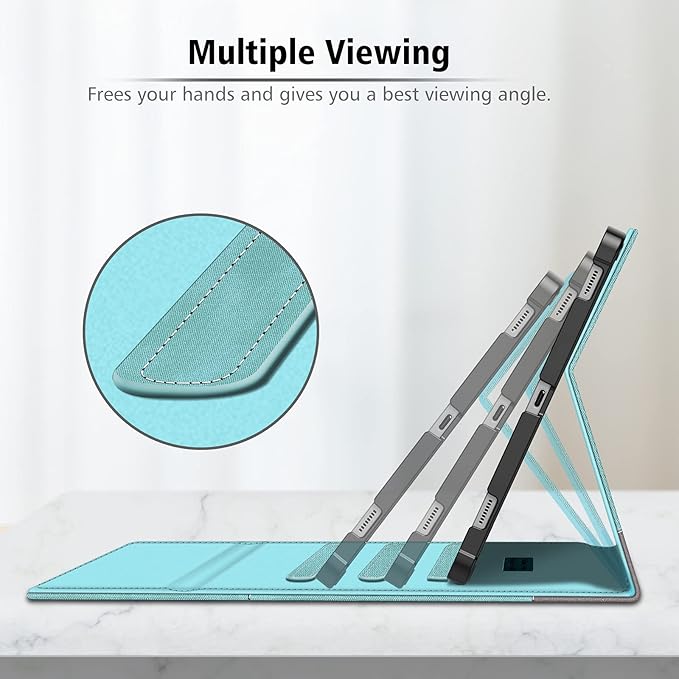 Fintie Case for Samsung Galaxy Tab S8/Tab S7 11 Inch (Model SM-X700/X706/T870/T875/T878) with Built-in S Pen Holder, Multiple Angle Portfolio Business Cover with Pocket Auto Sleep/Wake, Turquoise
