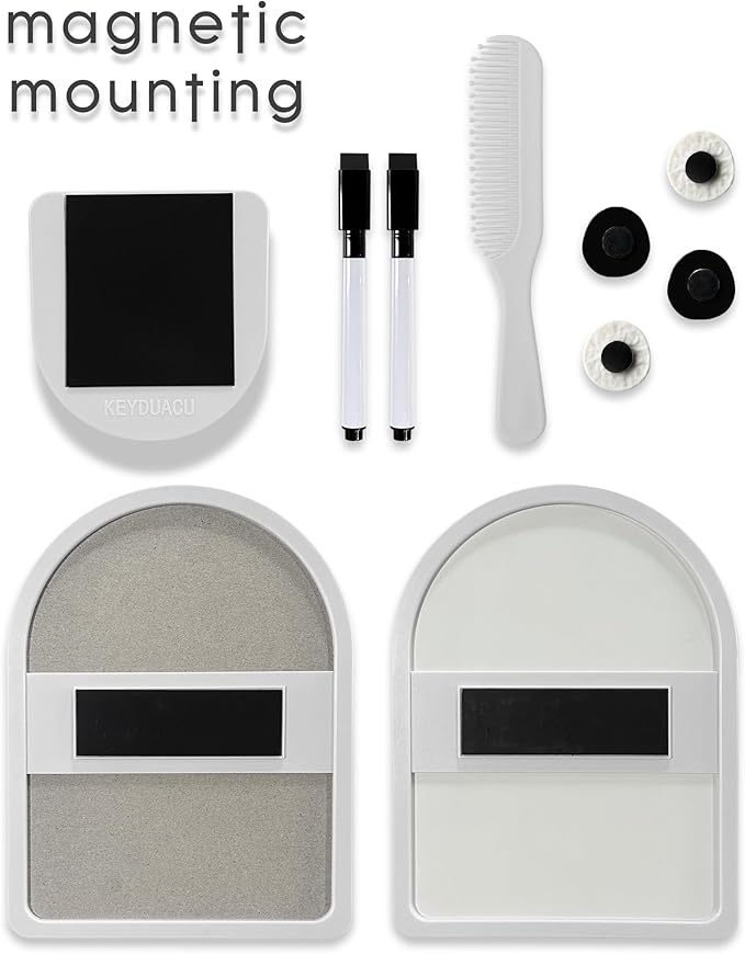 KEYDUACU 10 pcs - Locker Accessories, Locker Decorations including mirrors, whiteboards, magnets and organizing supplies. Ideal for back-to-school essentials and the office (11 Pcs-Light Gray)