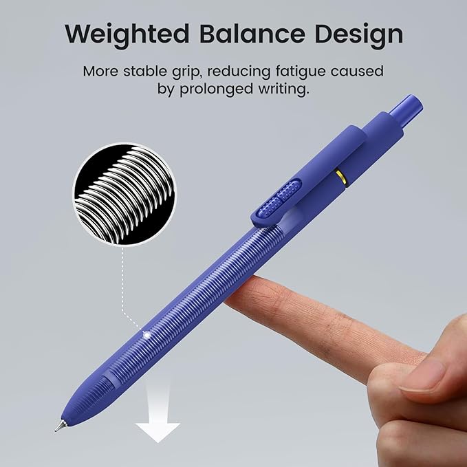 16Pcs Black Gel Pens - 0.7mm Medium Point Black Ink Pens | Smooth Writing - Quick Drying Retractable Pen for Men Women (Vintage - 16Pcs)