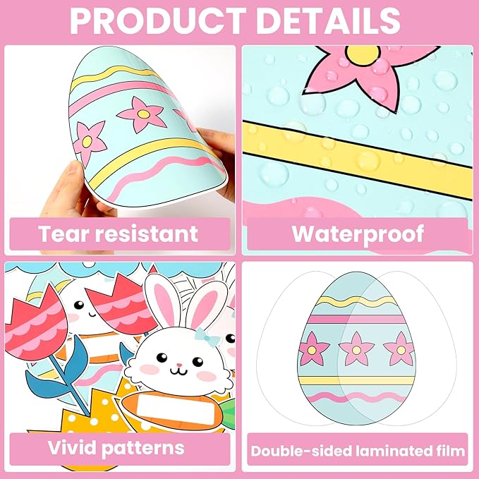 Easter Bunny Bulletin Board Set Hopping Into Spring Classroom Decor Easter Egg Flowers Rainbow Writable Rabbit Cutouts April Bulletin Board for Back to School Party Home Office Chalkboard Wall Decor