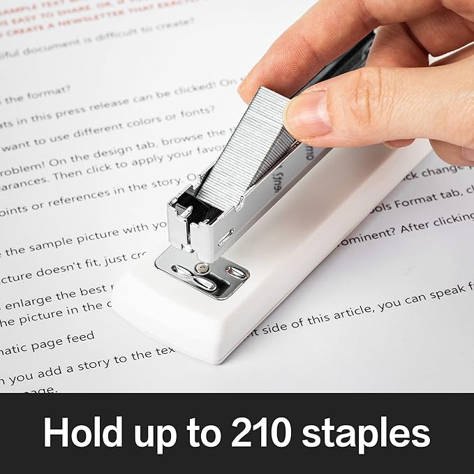 Deli Stapler, Desktop Stapler, 2 Pack, Office Staplers, 25 Sheet Capacity, Includes 2000 Staples and 2 Staple Removers, 2 Pack, White