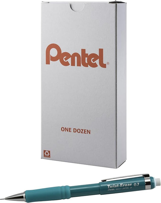 Pentel Twist-Erase III Mechanical Pencil, (0.7mm), Turquoise Barrel