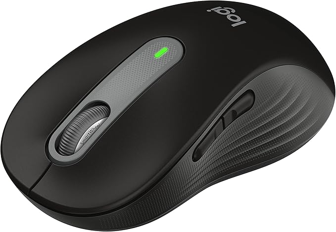 Logitech Signature M650 Wireless Mouse - for Small to Medium Sized Hands, 2-Year Battery, Silent Clicks, Customizable Side Buttons, Bluetooth, Multi-Device Compatibility - Black (Renewed)