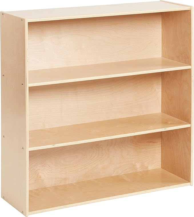 ECR4Kids Streamline 3-Shelf Storage Cabinet, 36in, Kid's Bookshelf, Natural