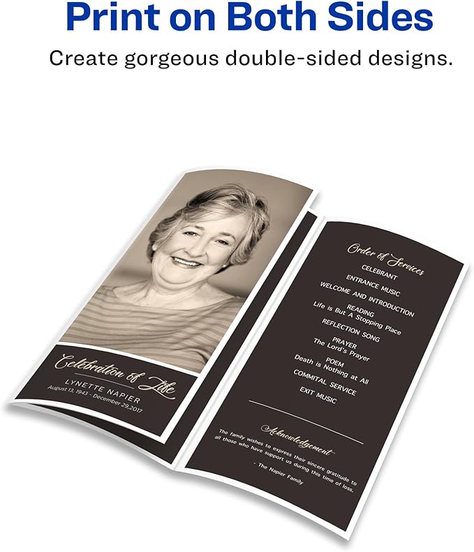 Avery Printable Tri-Fold Brochures with Mailing Seals, 8.5" x 11", Matte White, 100 Blank Brochure Paper for Inkjet Printers (08324)