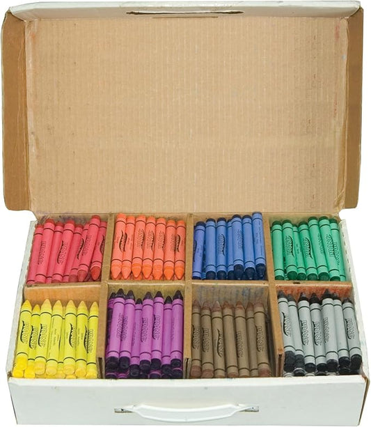 Prang Bulk Crayons Master Pack, 8 Assorted Colors, Large Size, 400 Count