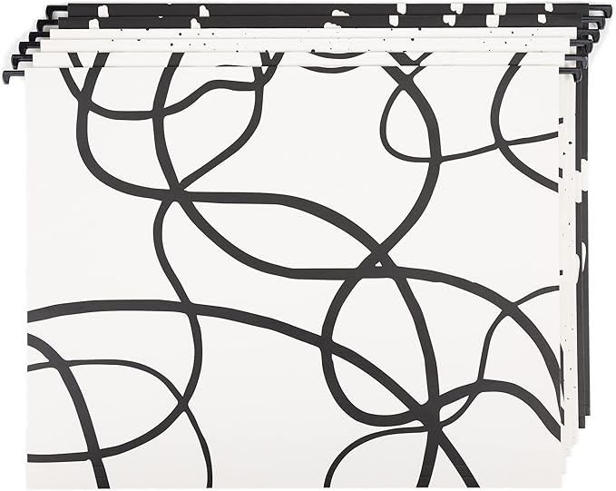 U Brands Fashion Hanging File Folders, Office Supplies, 6 Count (Artistic Elements)