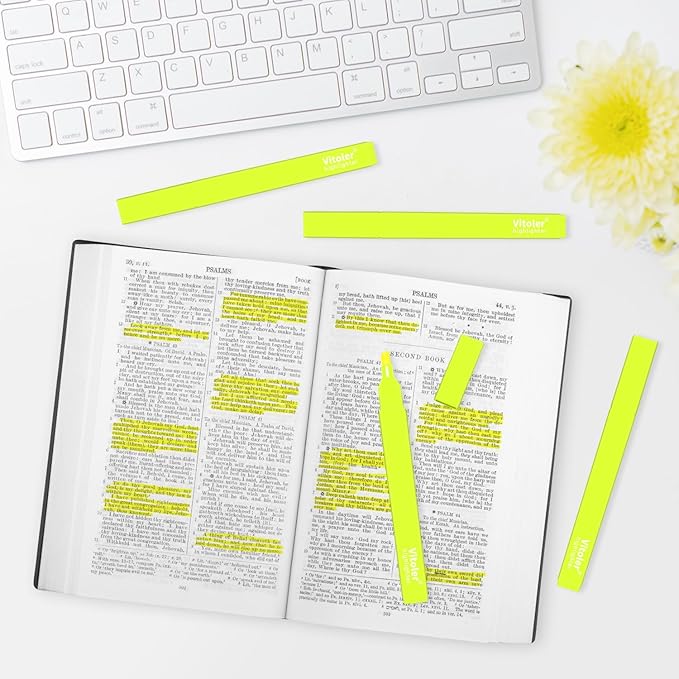 Vitoler Fluorescent Yellow Highlighters,10 Pack Bright Color Chisel tip Highlighters for Adults in the Home School Office