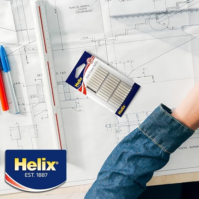 Helix 19071 Automatic Eraser Refills, Pack of 30