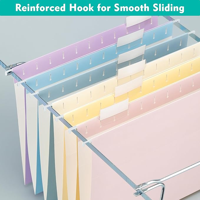 Zzrywuty Hanging File Folders, 30-Pack Letter Size Hanging File Folders with 1/5-Cut Tabs, Color File Folders Office Organizer for Filing Cabinet, Bulky Files & Medical Charts