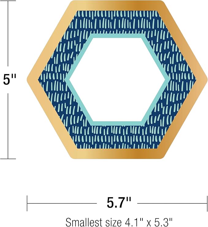 Carson Dellosa – One World, Hexagons with Gold Foil Colorful Cut-Outs, Classroom Décor, 36 Pieces
