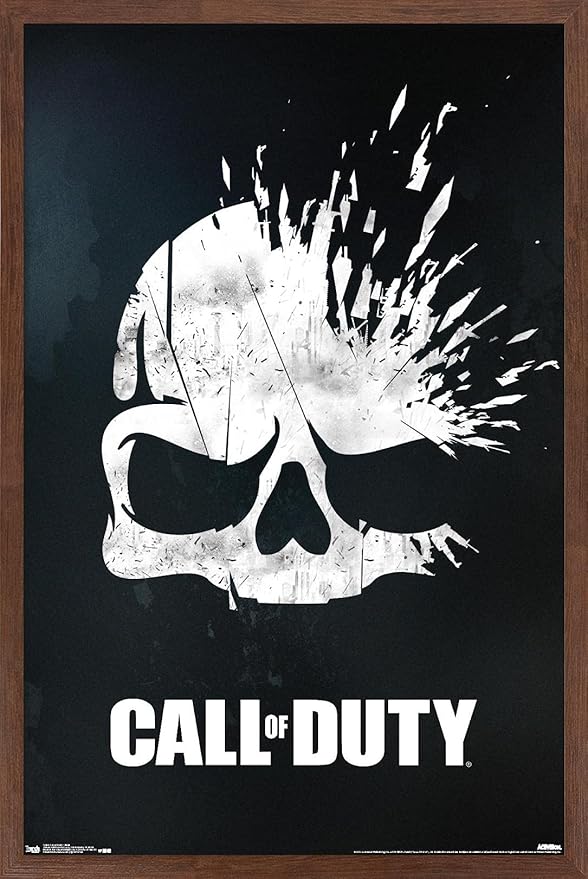 Trends International Call of Duty - Skull Wall Poster, 22.375" x 34", Mahogany Framed Version
