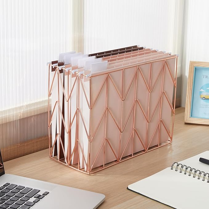 Y YOMA 36 Pack Gradient Hanging File Folders Letter Size Decorative Hanging Folder Pretty File Folder Organizer for Filing Cabinet Office Home with 1/5-Cut Adjustable Tabs, Coco Mocha