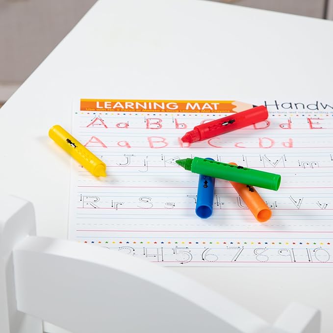 Melissa & Doug Learning Mat Crayons - 5 Colors (Pack of 2)